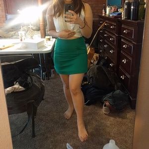 Green Zara mini skirt